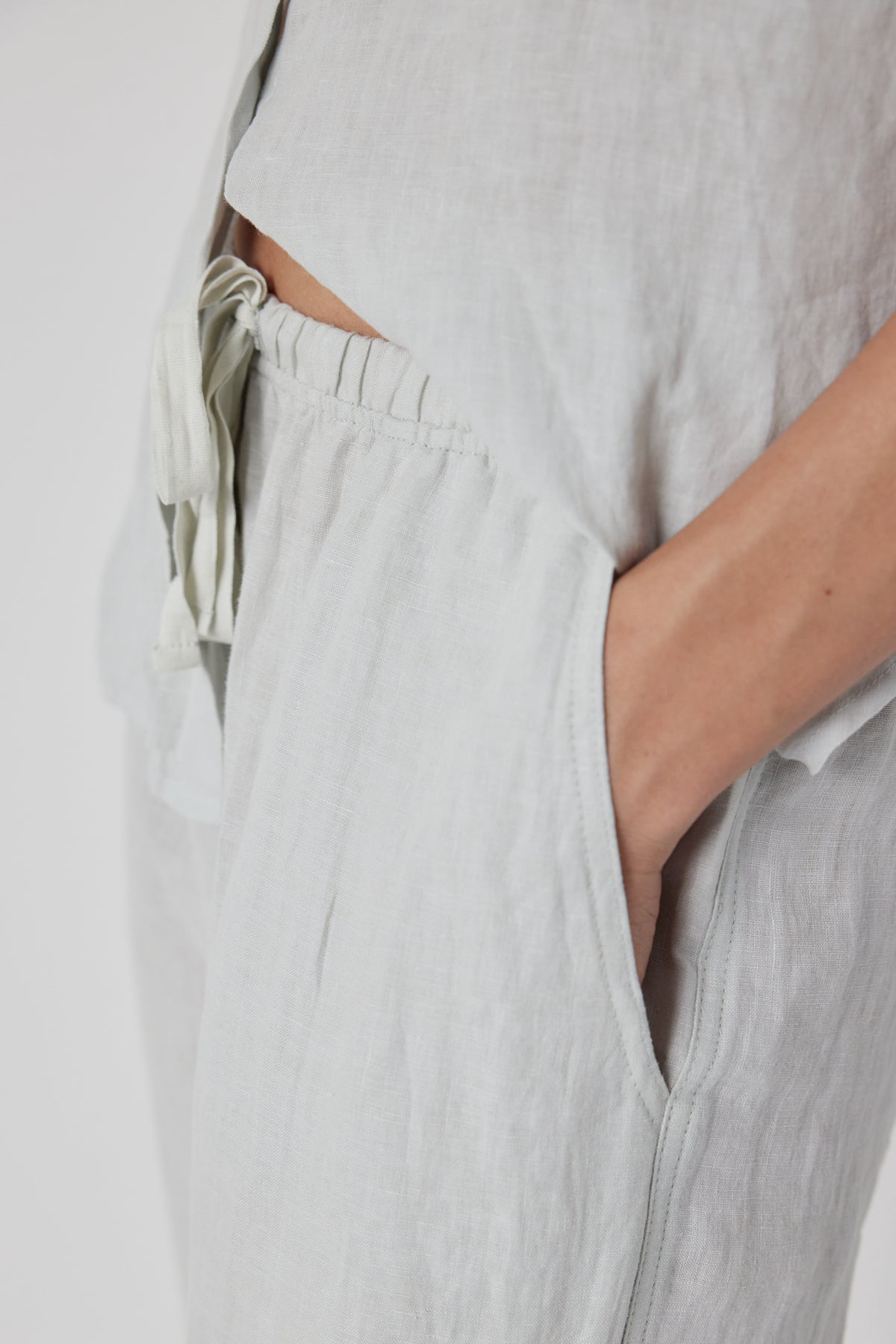 A woman is wearing a pair of Velvet by Jenny Graham Pico Pants.