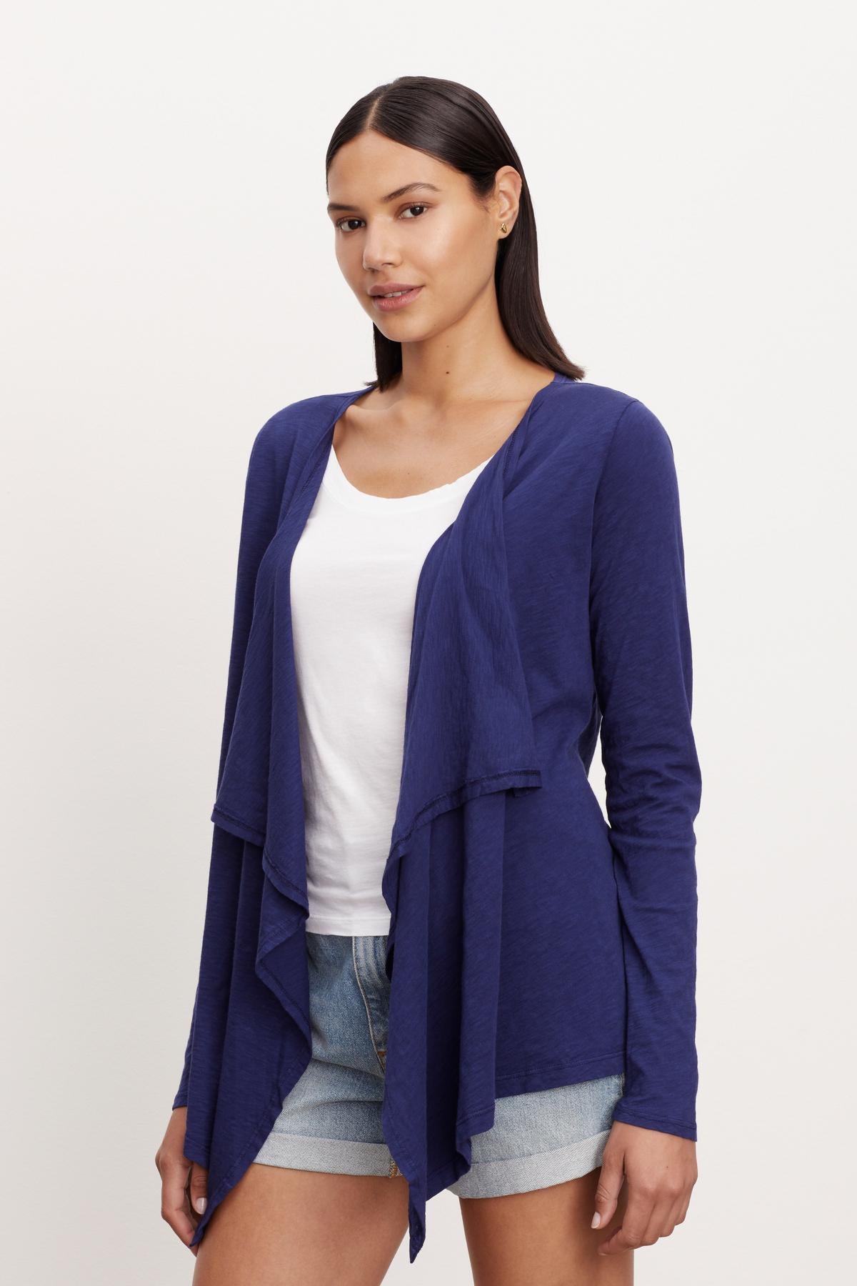 Open-Front Knit Cardigan Sweater, Cleo
