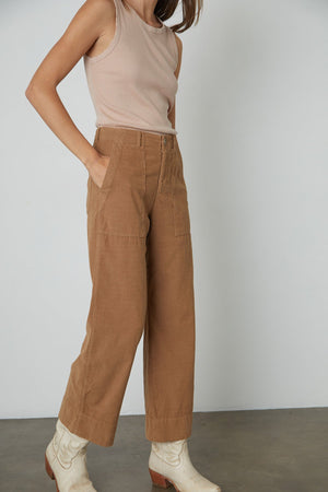 Vera Corduroy Wide Leg Pant in canyon