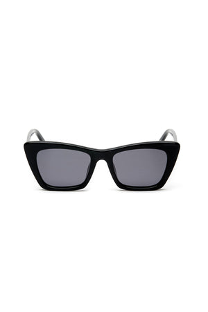 Rectangular black sunglasses with dark lenses by Eleventh Hour, ESSENTIAL CLASSIC SUNGLASSES BY ELEVENTH HOUR.