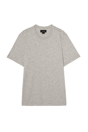 The BILLY TEE by Velvet by Graham & Spencer is a classic crewneck jersey in light grey heather, perfect for everyday wear, shown laid flat on a white background.