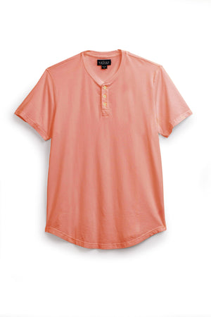 Fulton Short Sleeve Henley in goa flat