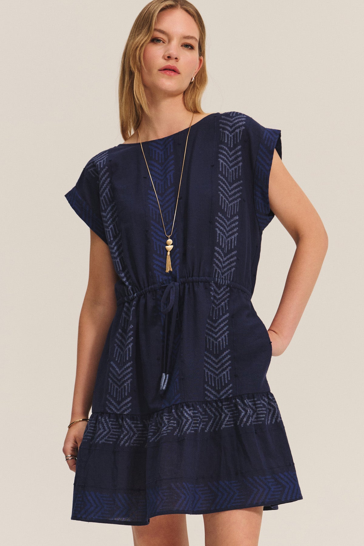 Velvet by Graham & Spencer Chantel Cap Sleeve Dress - Indigo - L