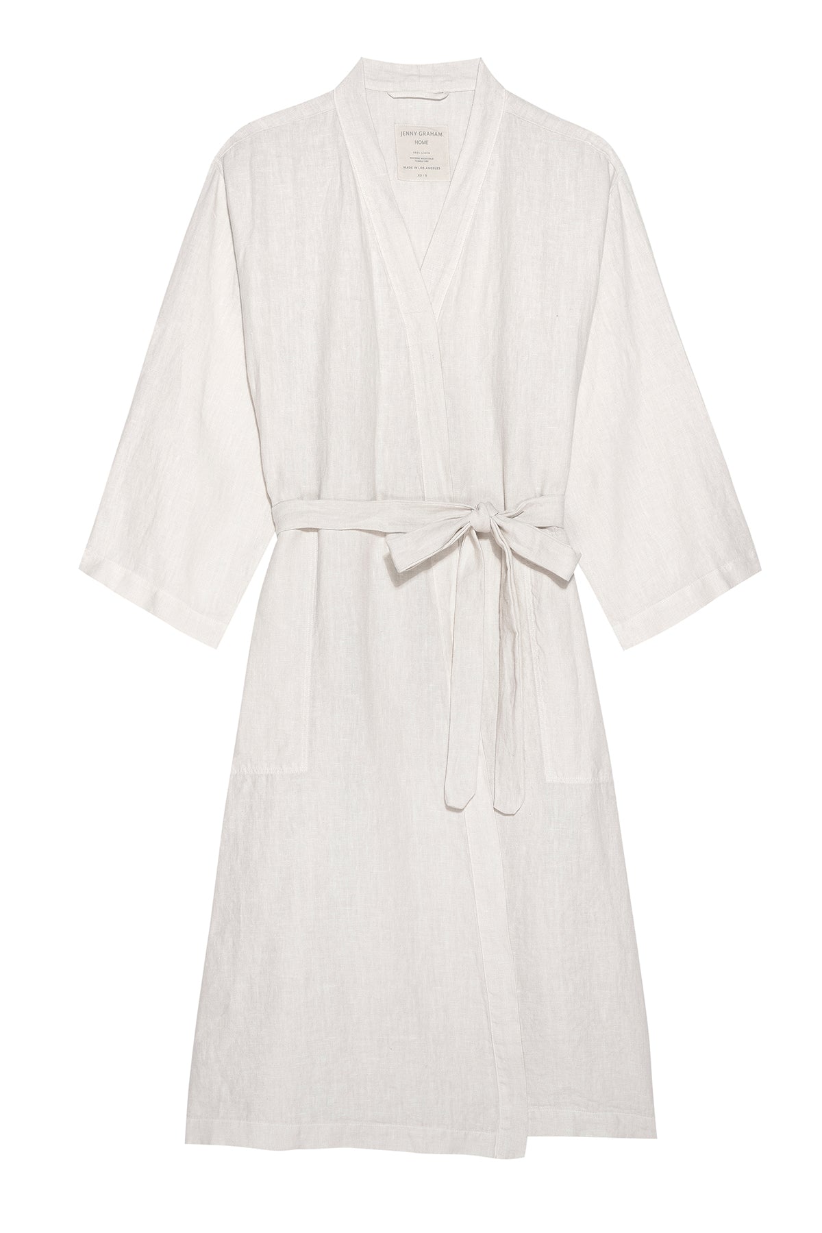 Jenny Graham Linen Robe in beach flat shot-26310943473857