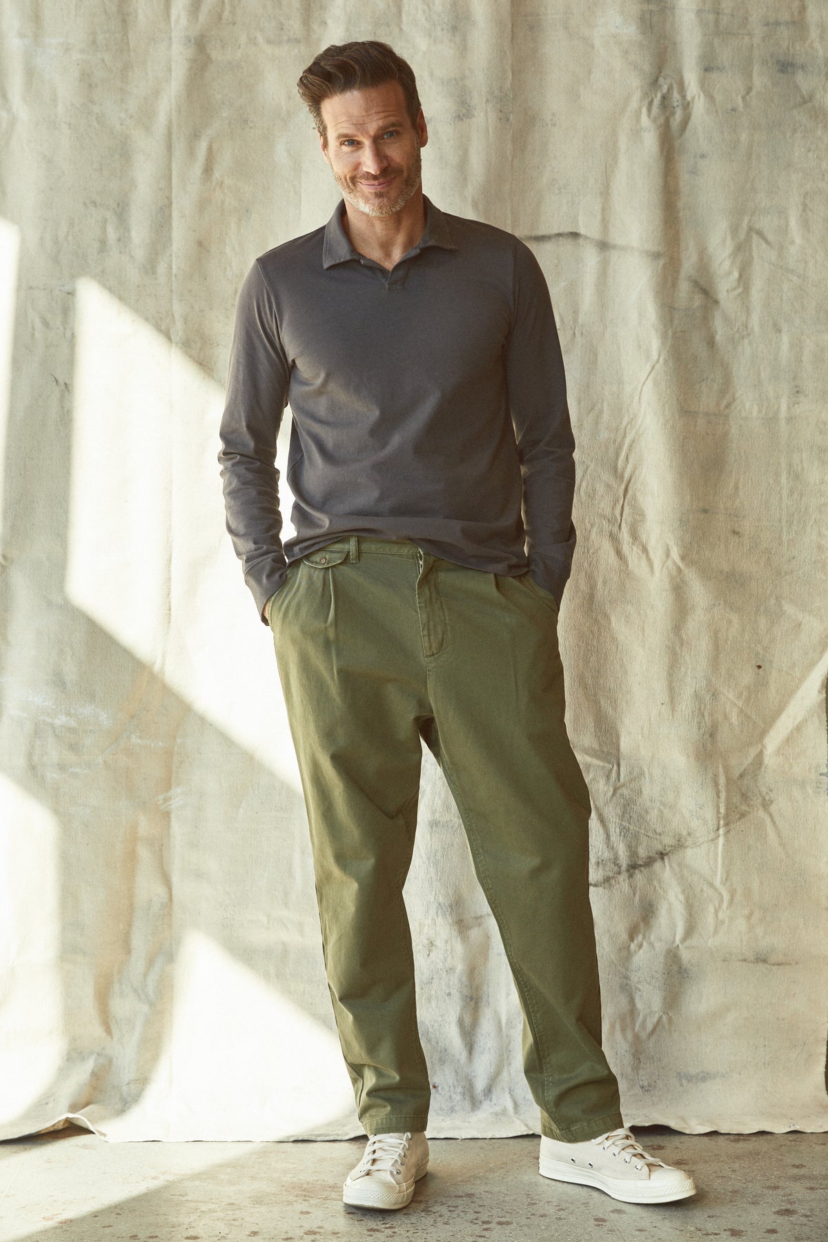 A man wearing KOLBE POLO by Velvet by Graham & Spencer.-26827672158401