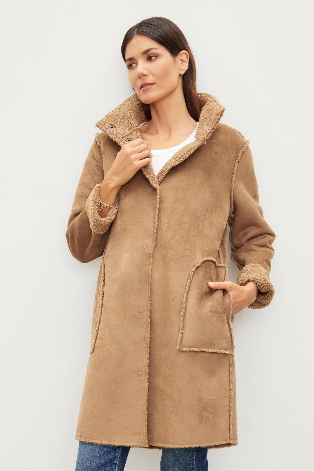 Shearling Coat Aurelia Sherpa Coat MIRABEL FAUX LUX SHERPA