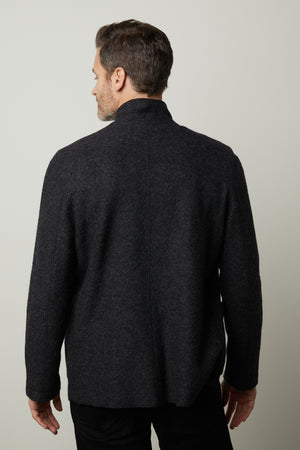 The back view of a man wearing a Velvet by Graham & Spencer BOWEN BOILED WOOL BLEND JACKET.