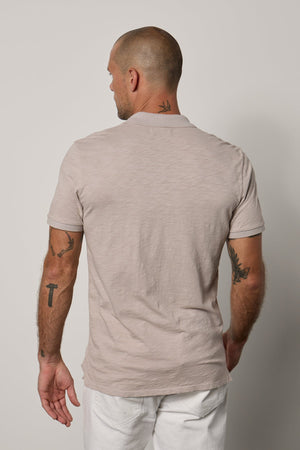 Niko Polo in cobble with white denim back