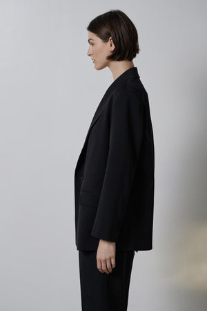 Profile of a person in a Velvet by Jenny Graham FAIRFAX BLAZER.