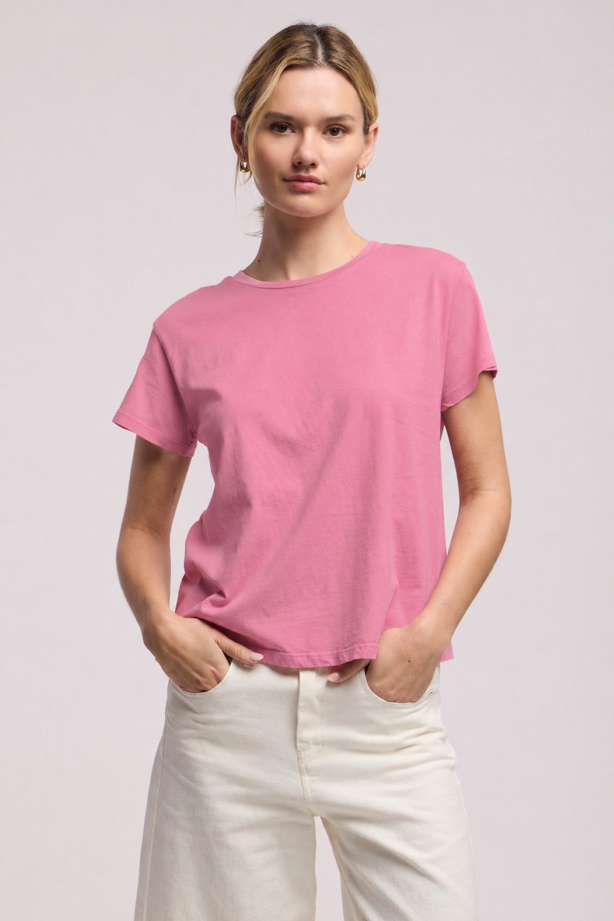 TIA COTTON JERSEY SHORT SLEEVE CREW NECK TEE – Velvet by Graham