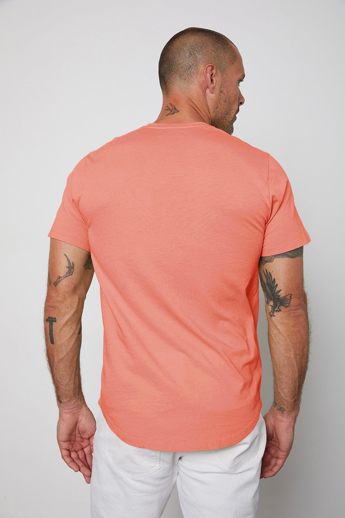 Fulton Short Sleeve Henley in goa with white denim back