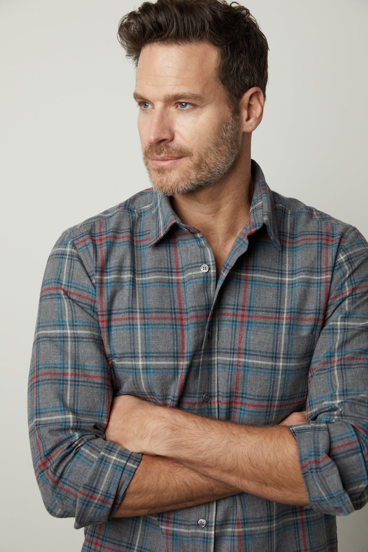 plaid button up dress shirt Men's Long Sleeve Plaid Button Up Shirt In Organic Cotton Hyden Yoo