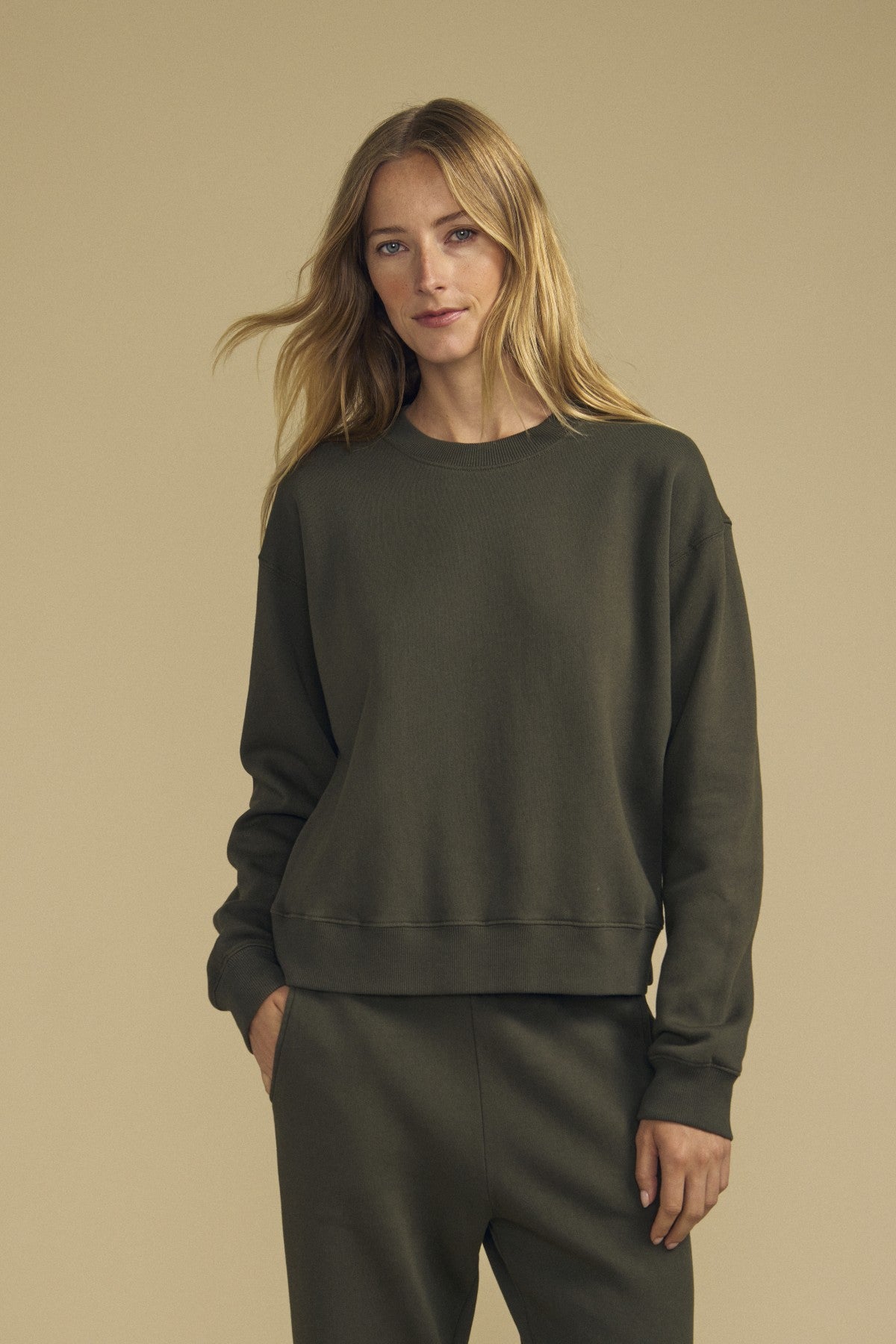 YOKO COTTON FLEECE LONG SLEEVE CREW NECK SWEATSHIRT – Velvet by