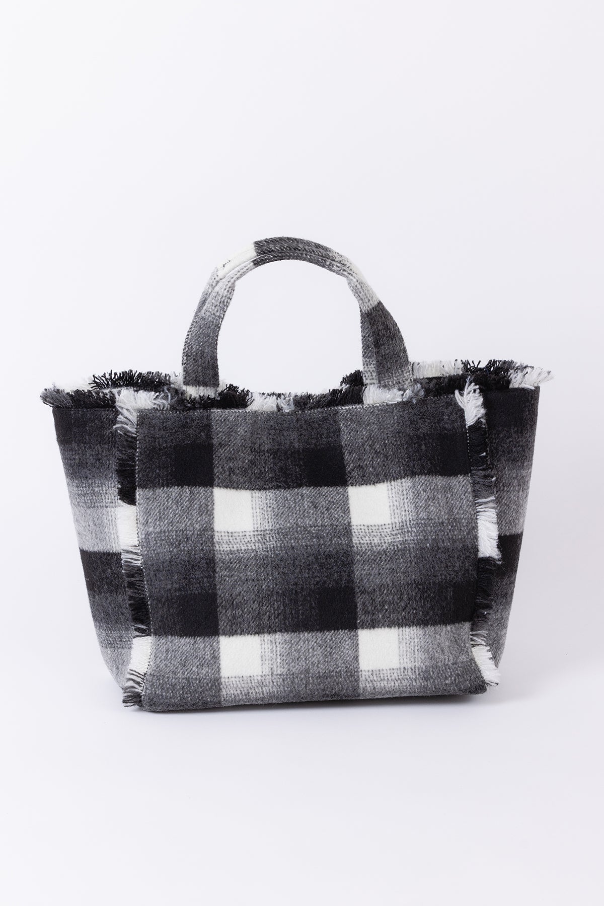 A Velvet by Graham & Spencer FRAYED FLANNEL WEEKEND BAG
