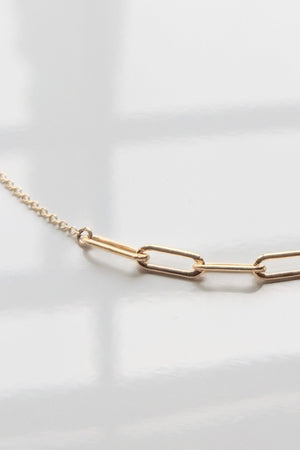A Cora Necklace by Thatch, an everyday piece in a jewelry collection, on a white surface.