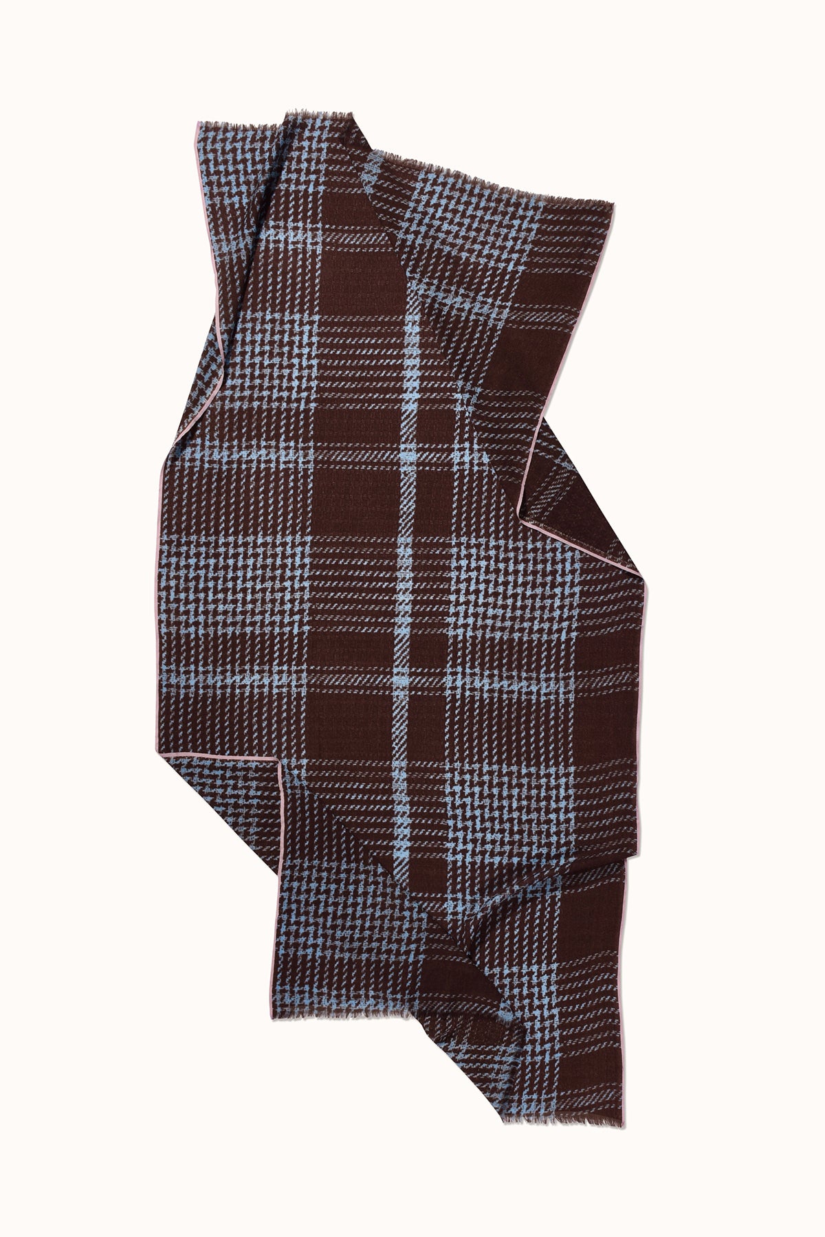 Tweed Check Wool Scarf Dark Chocolate 2-23195842150593