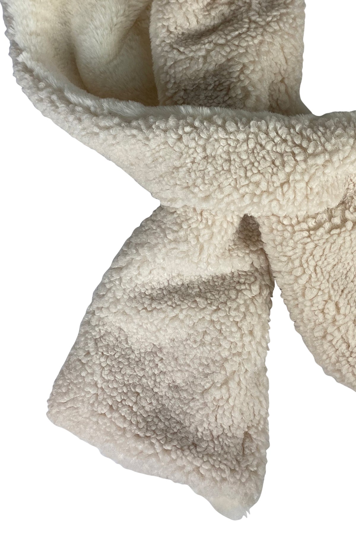 Reversible Sherpa Scarf Ivory Detail
