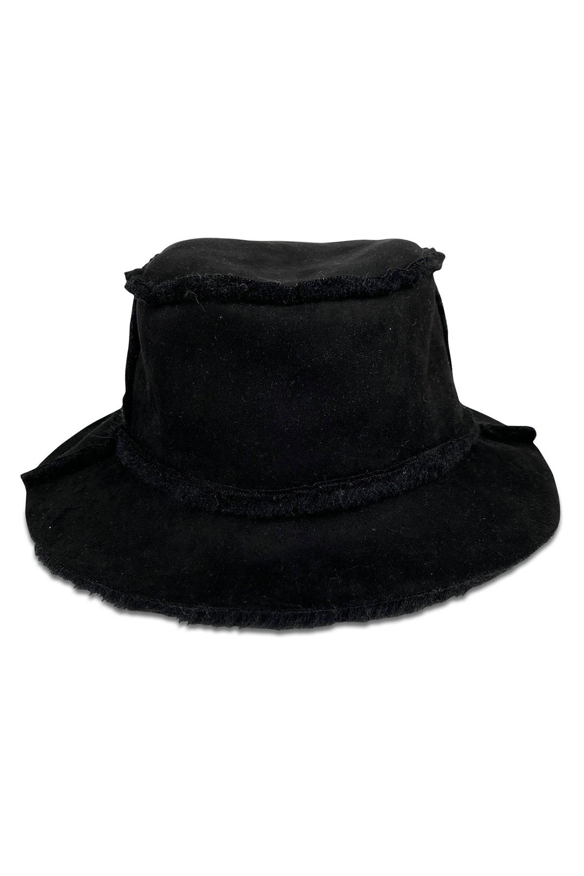 Reversible Faux Shearling Bucket Hat Black-23273848504513