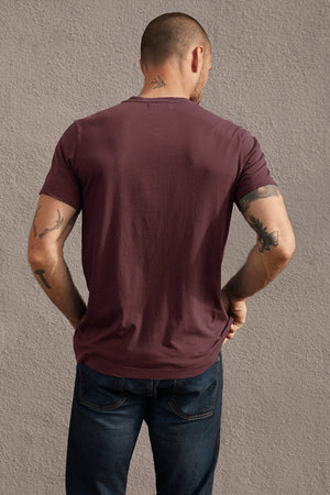 Samsen V-Neck Tee Shirt Malbec Back