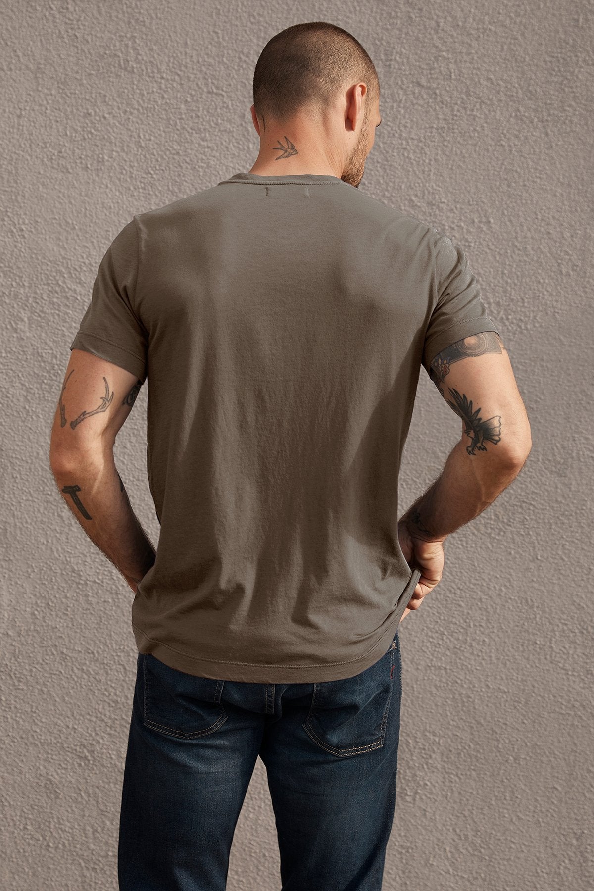 Samsen V-Neck Tee Shirt Rock Back-21733615861953