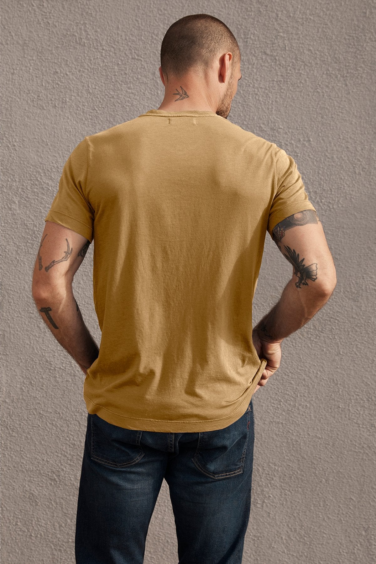 Samsen V-Neck Tee Shirt Henna Back-21733564547265