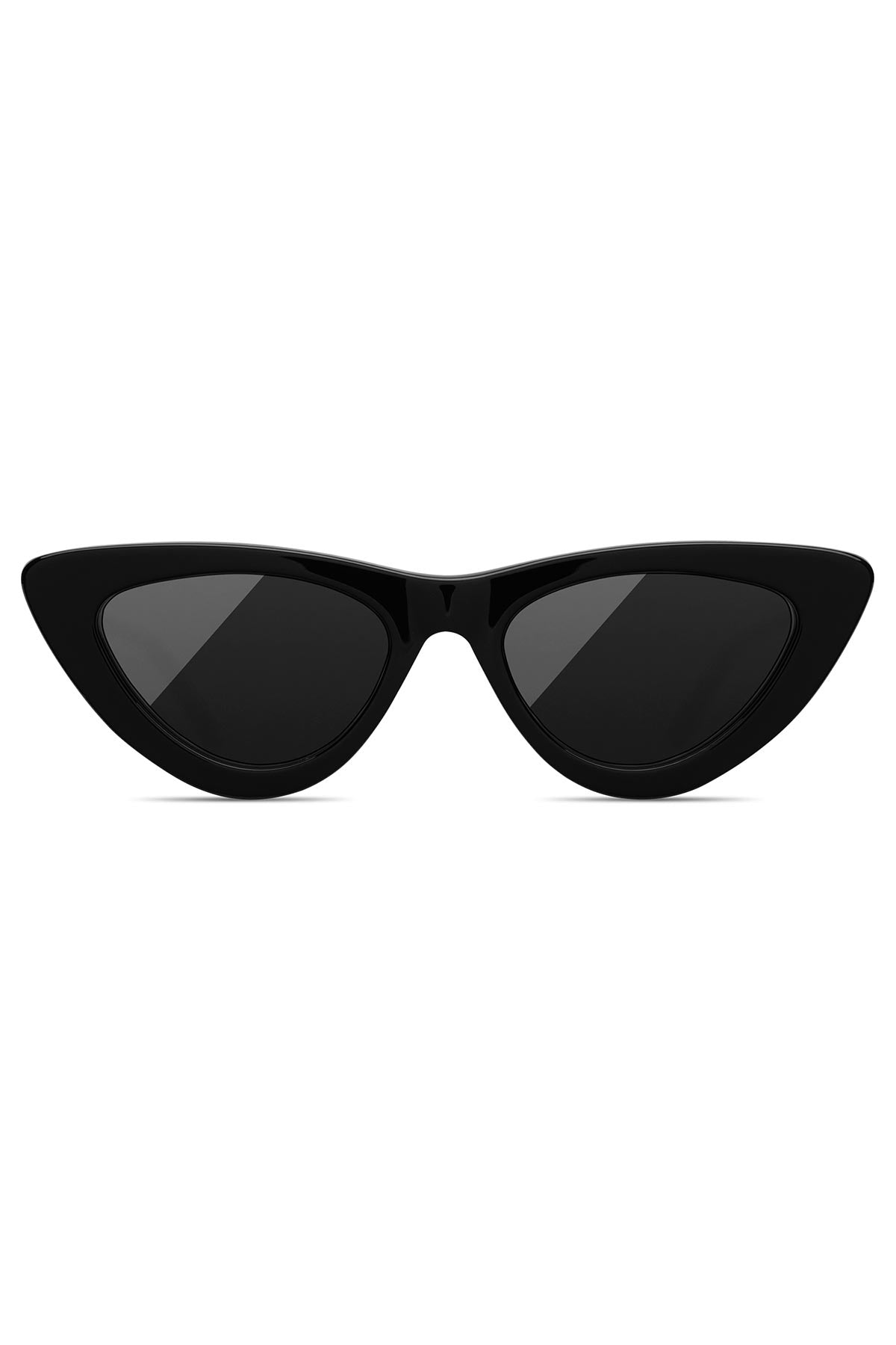006 BY CHIMI EYEWEAR by Chimi: sleek black cat-eye sunglasses with dark lenses, photographed on a white background—stylish unisex shades for a modern look.