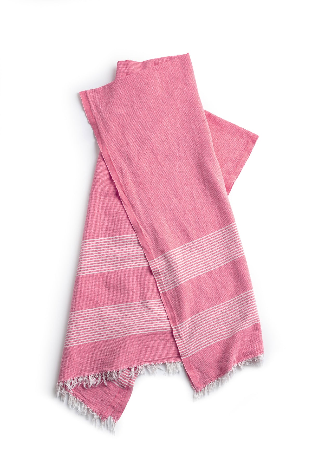 a Velvet by Graham & Spencer BEACH THROW with fringes on a white background.-26166690906305