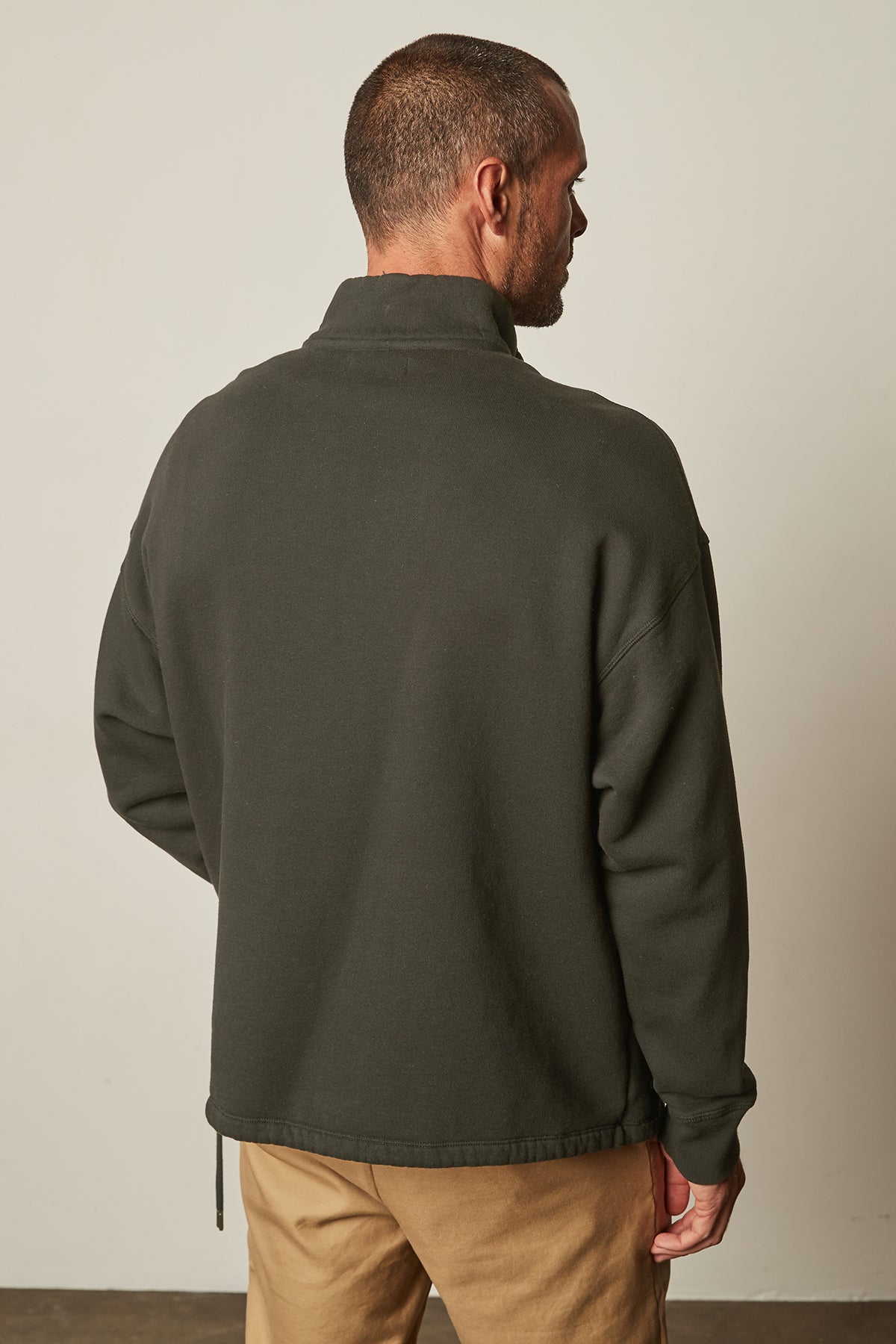 Baldwin Quarter-Zip Sweatshirt in dillweed back