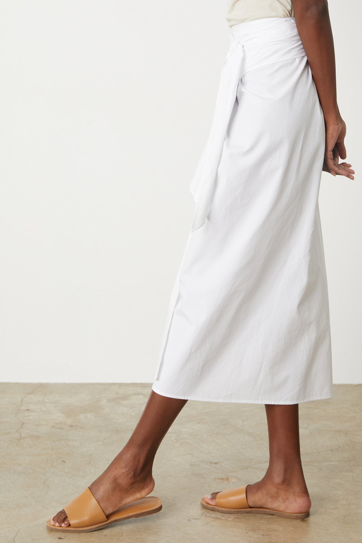 Leena Skirt with tie in front white side-26296071651521