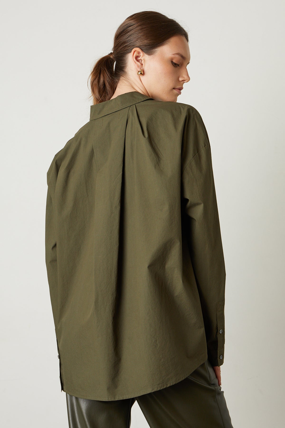 Dakota Button-Up Shirt in olivine back