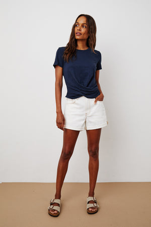 Melli Tee Shadow Natalie Short Ecru Front