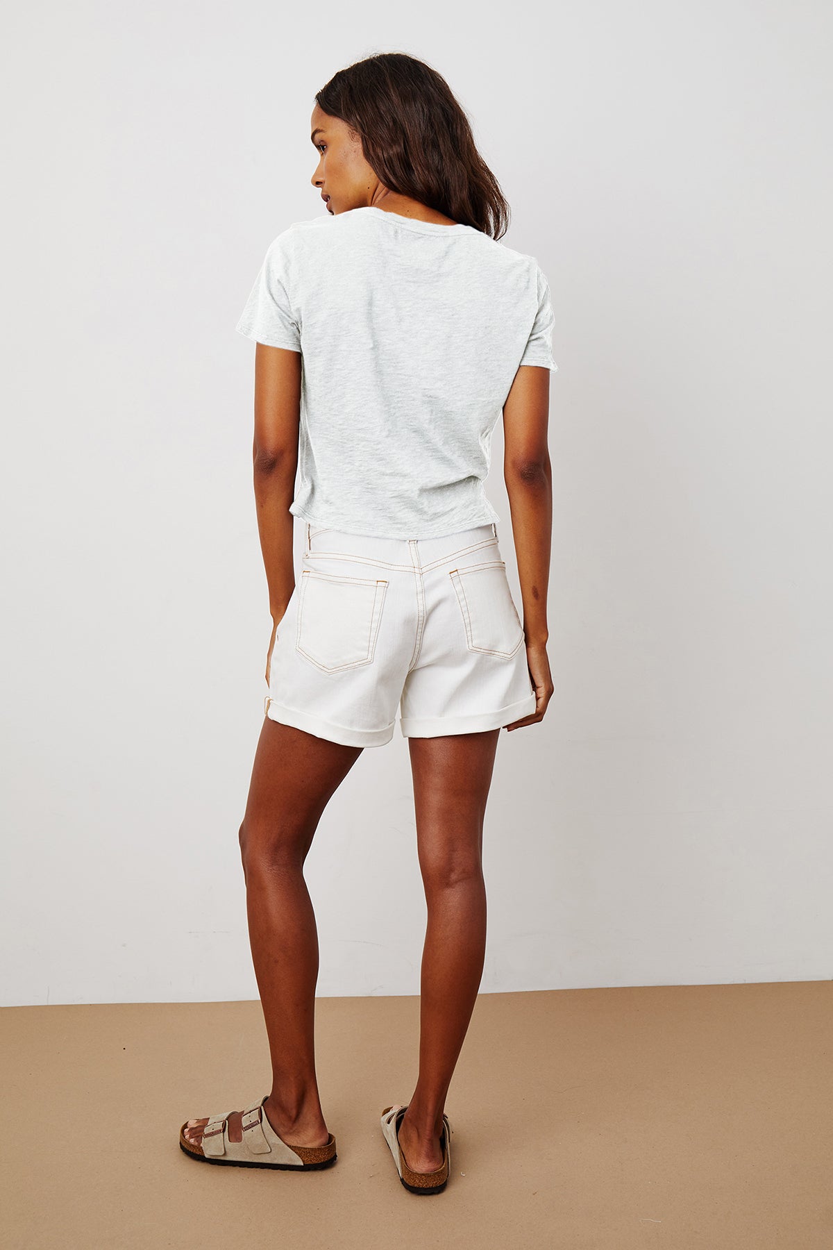 Melli Tee White Natalie Short Ecru Back