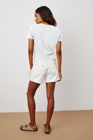 Melli Tee White Natalie Short Ecru Back