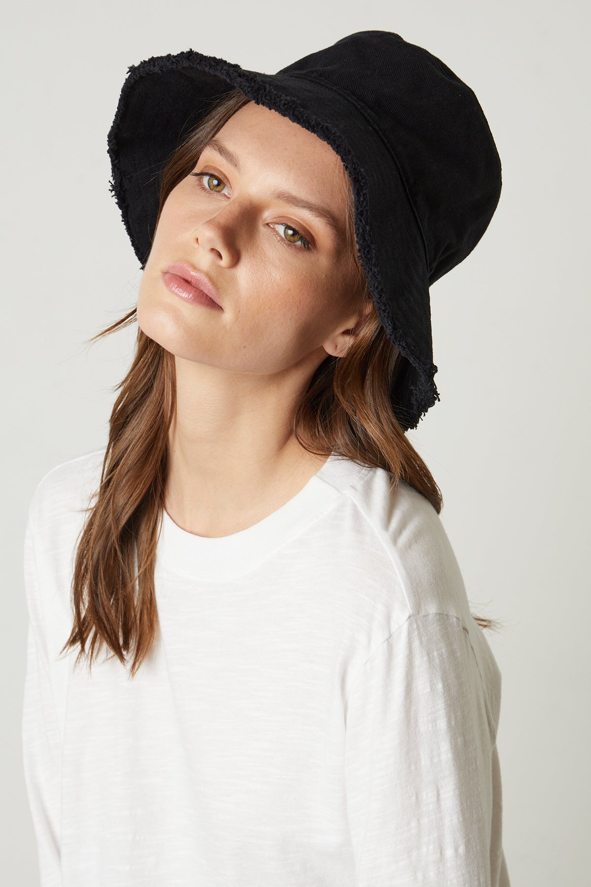 Fringed Bucket Hat Black