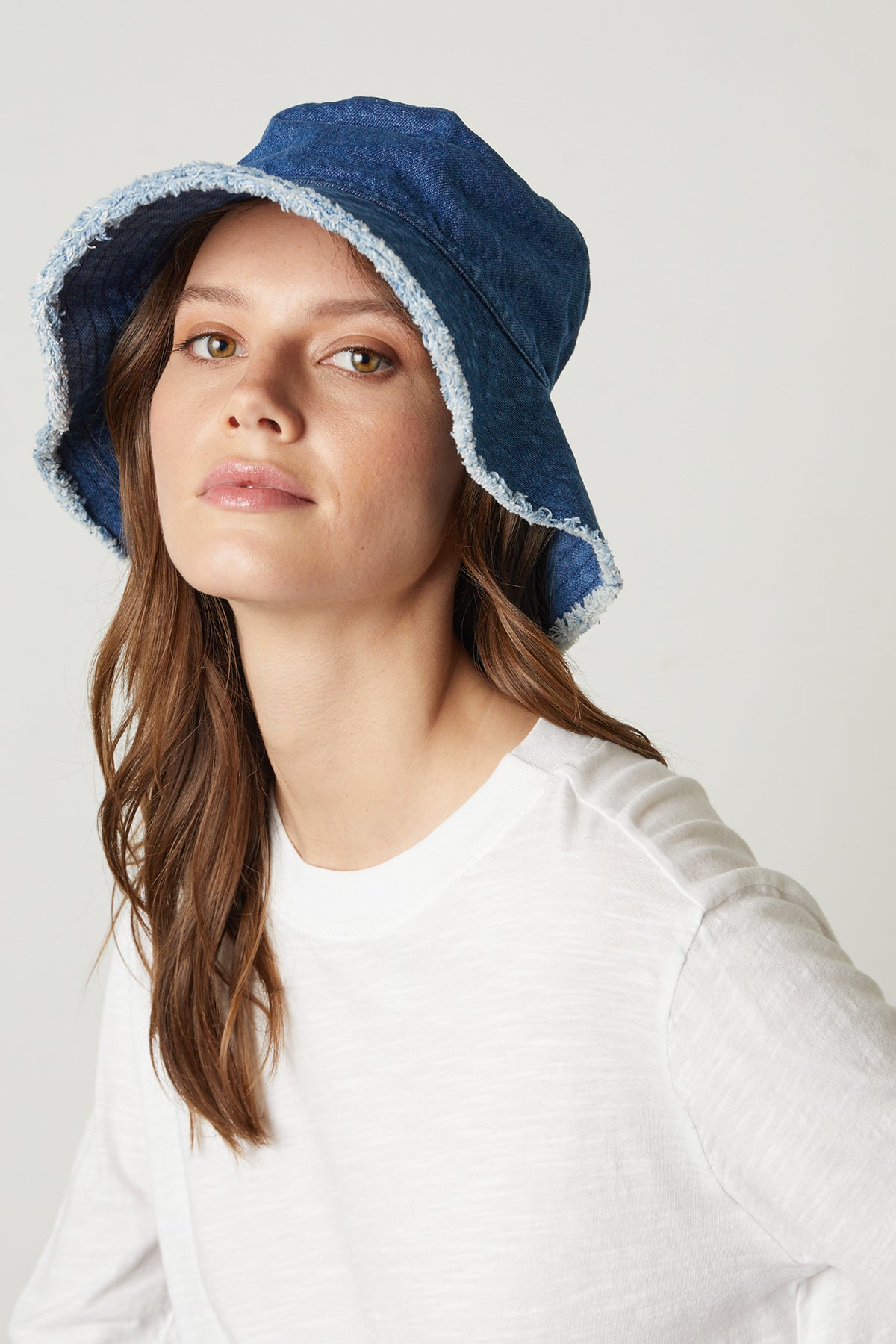 Fringed Bucket Hat Denim