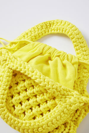 Bennie Crochet Bag in lemon detail