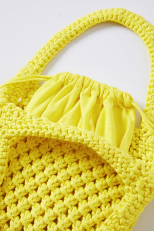 Penny Crochet Bag in lemon detail