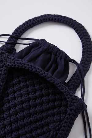 Penny Crochet Bag in navy detail