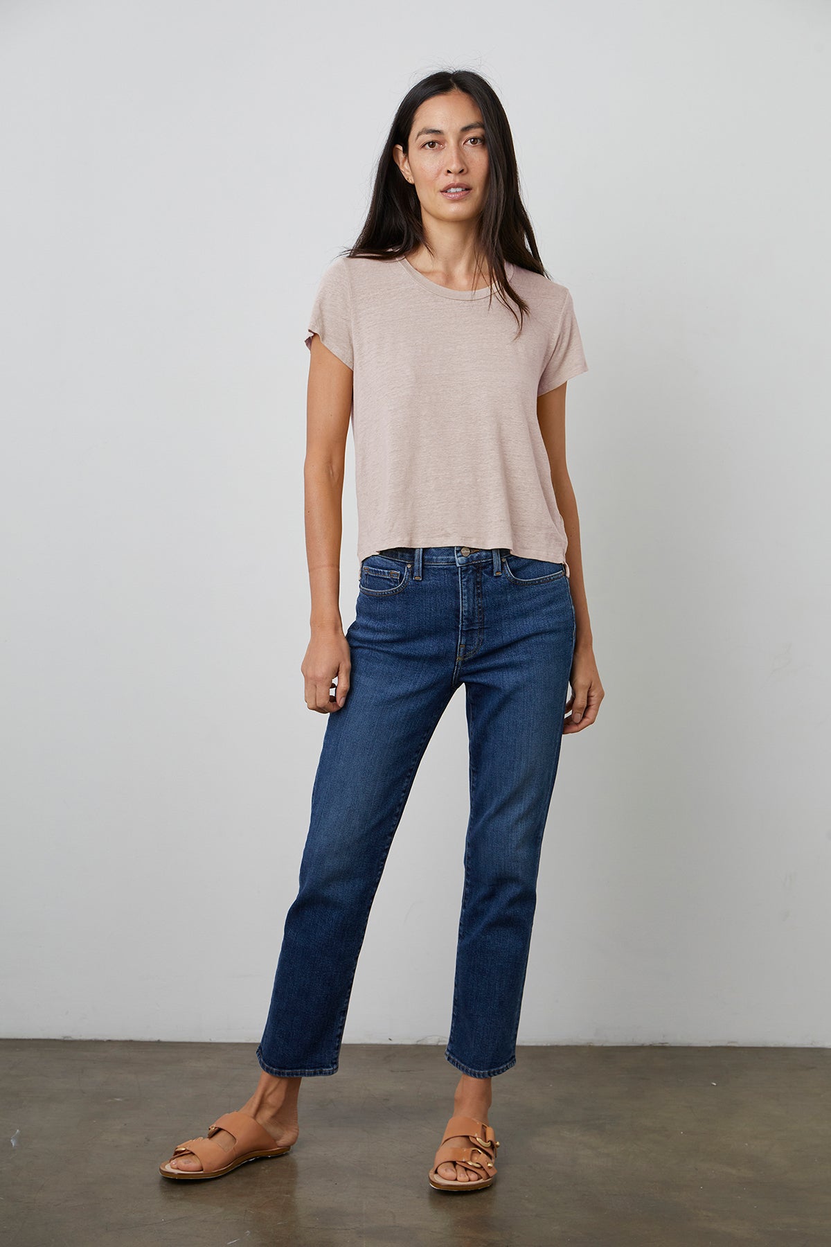 Casey Tee Pearl Victoria Denim Front