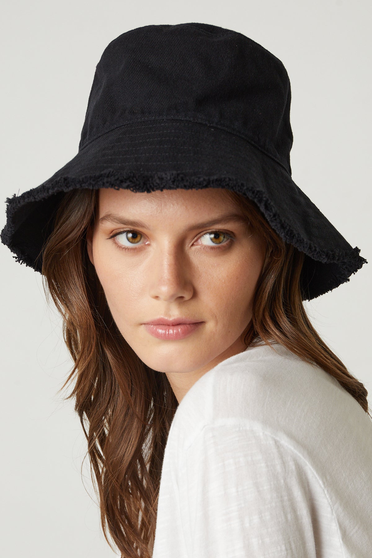 Fringed Bucket Hat Black Detail-24649995813057