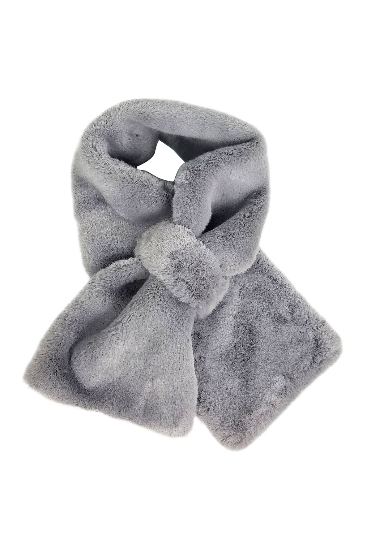 A Velvet by Graham & Spencer FAUX FUR PULL THRU SCARF.-8031468814417