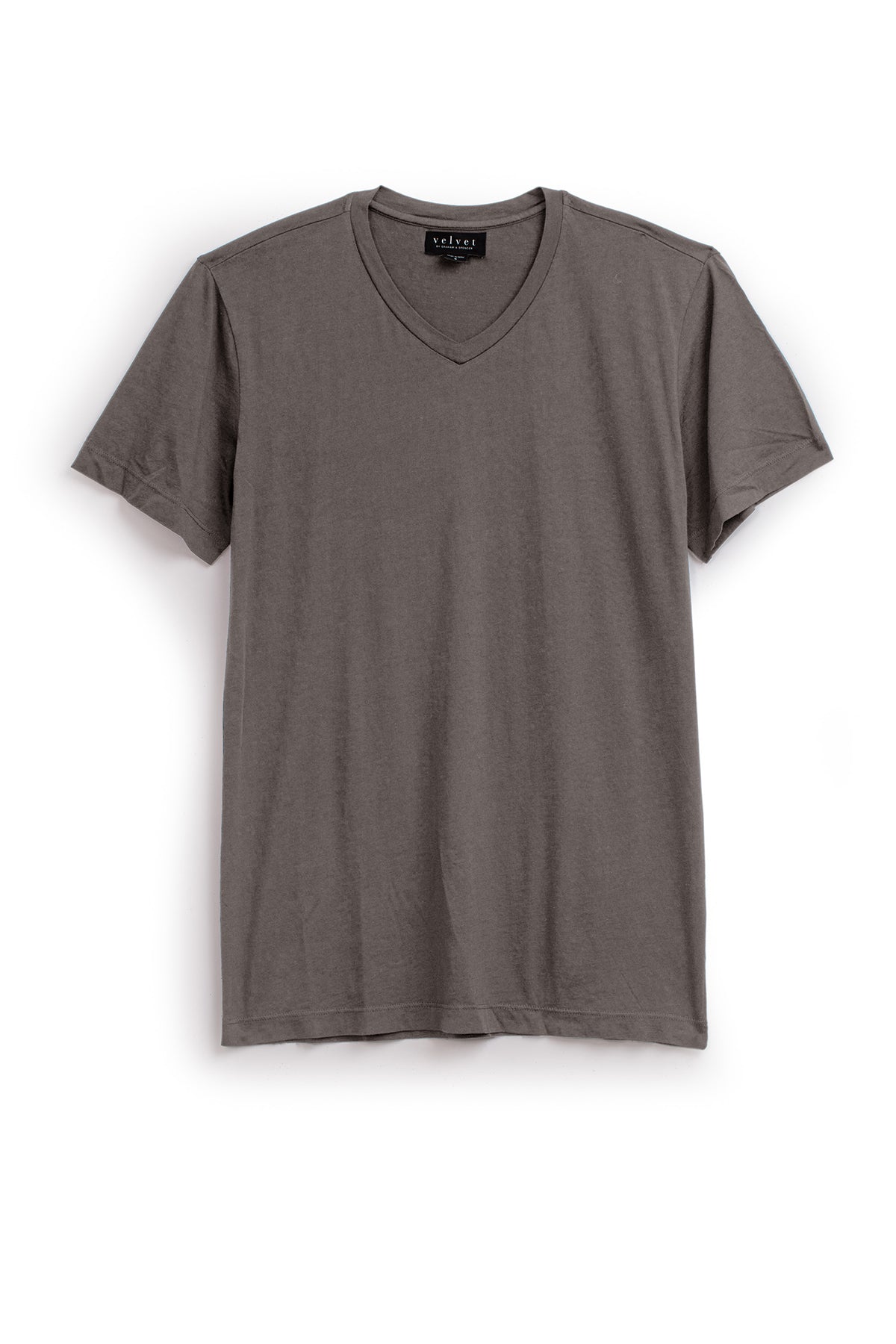 A SAMSEN WHISPER CLASSIC V-NECK TEE by Velvet by Graham & Spencer on a white background.-25793906114753