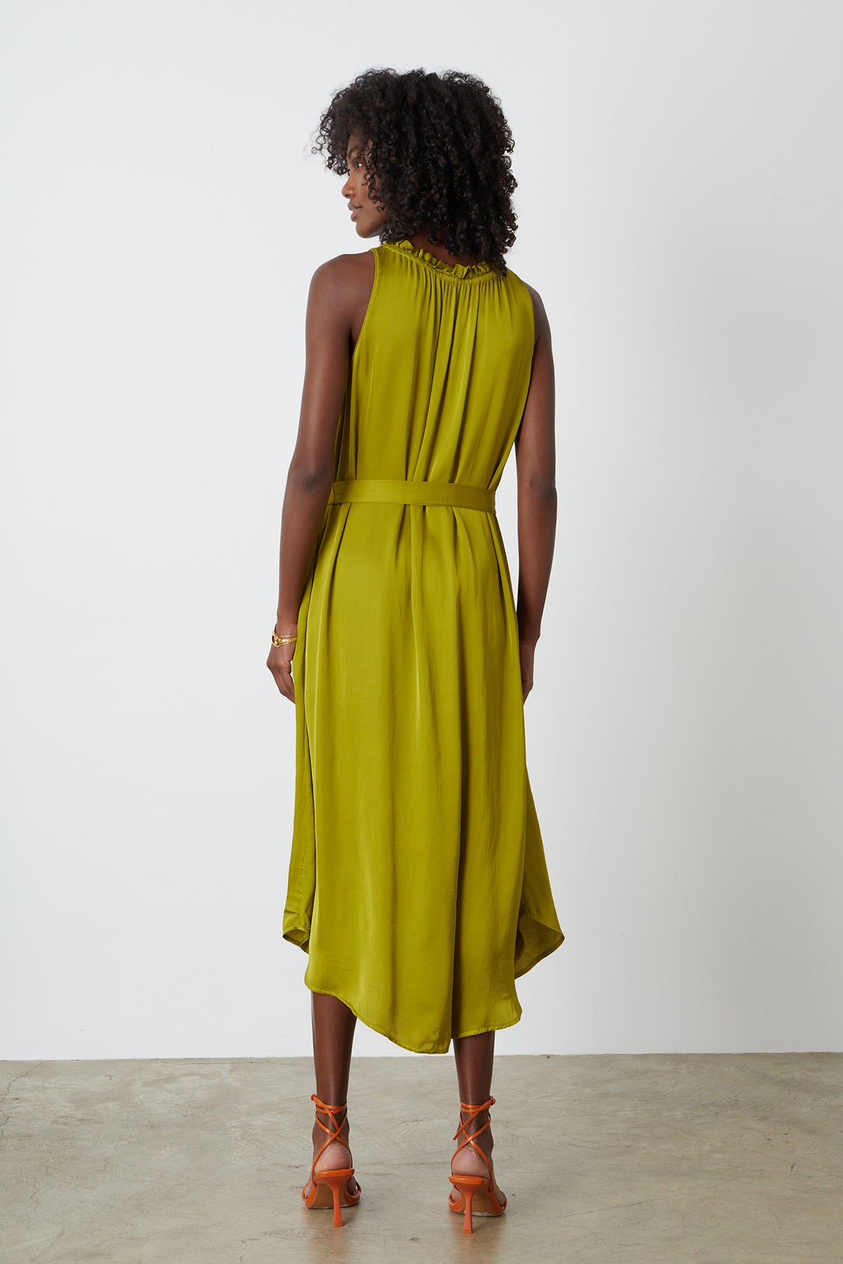 Tala dress in meadow green full length back
