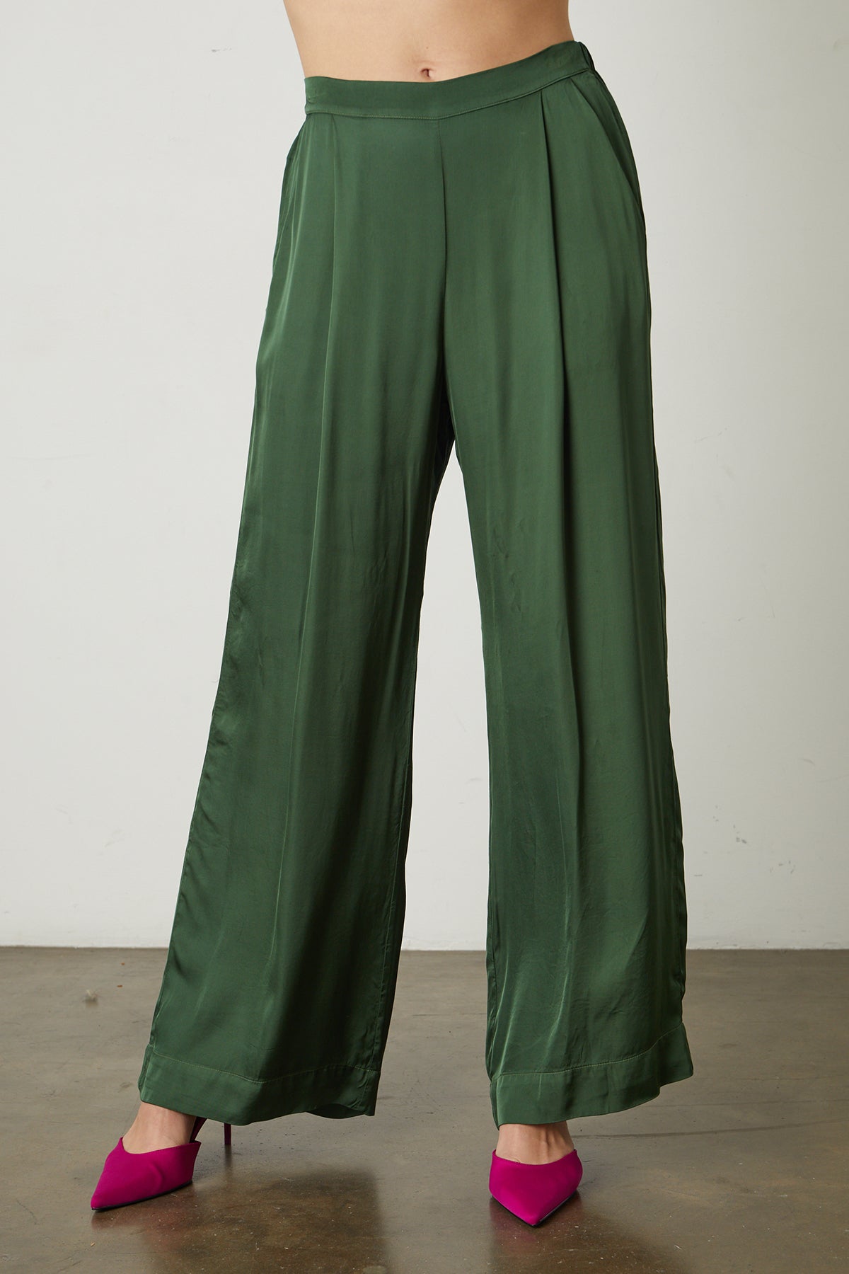 VELVET Pants/ Palazzo Pants/ Wide Leg Pants/ Emerald Green 