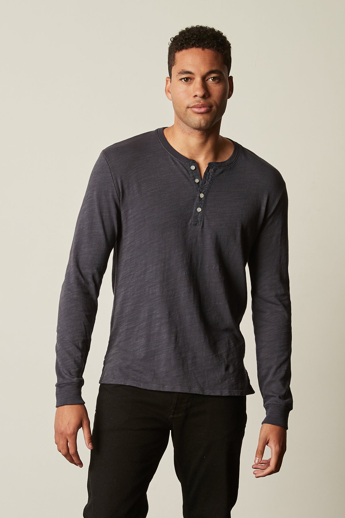 Gabe Henley in ink with black denim front