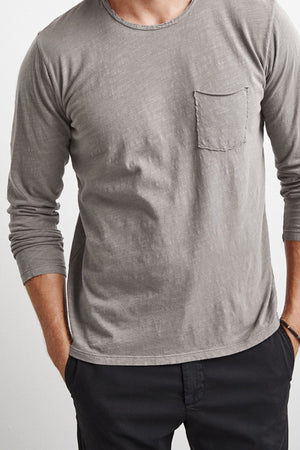 SIMEON RAW EDGE COTTON SLUB TEE