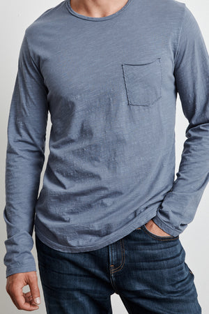 SIMEON RAW EDGE COTTON SLUB TEE