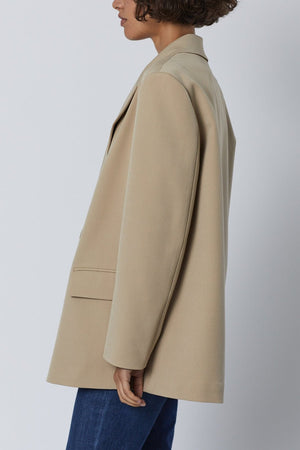 Fairfax Blazer in khaki with blue denim side