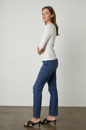Quinny Tee White with Victoria Denim Anchor Side