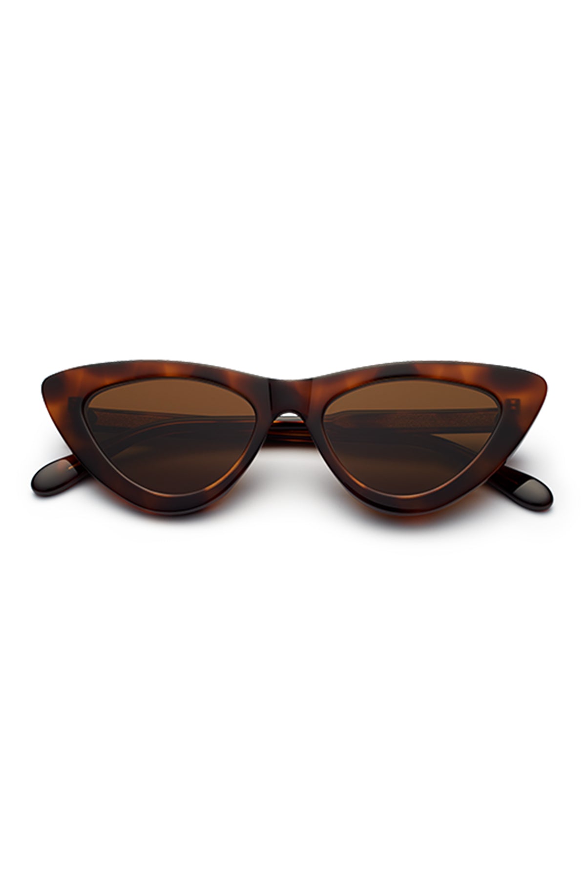 The 006 BY CHIMI EYEWEAR by Chimi features brown cat-eye frames with dark lenses. Shown front-facing on a white background, these unisex sunglasses offer a bold, stylish accent to any outfit.-6542026113105